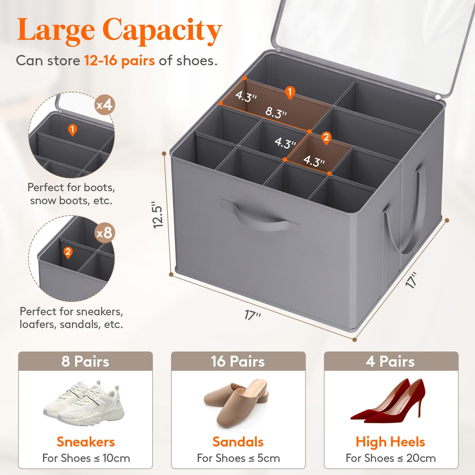 Shoe Storage Organizer for Closet (2 Count)