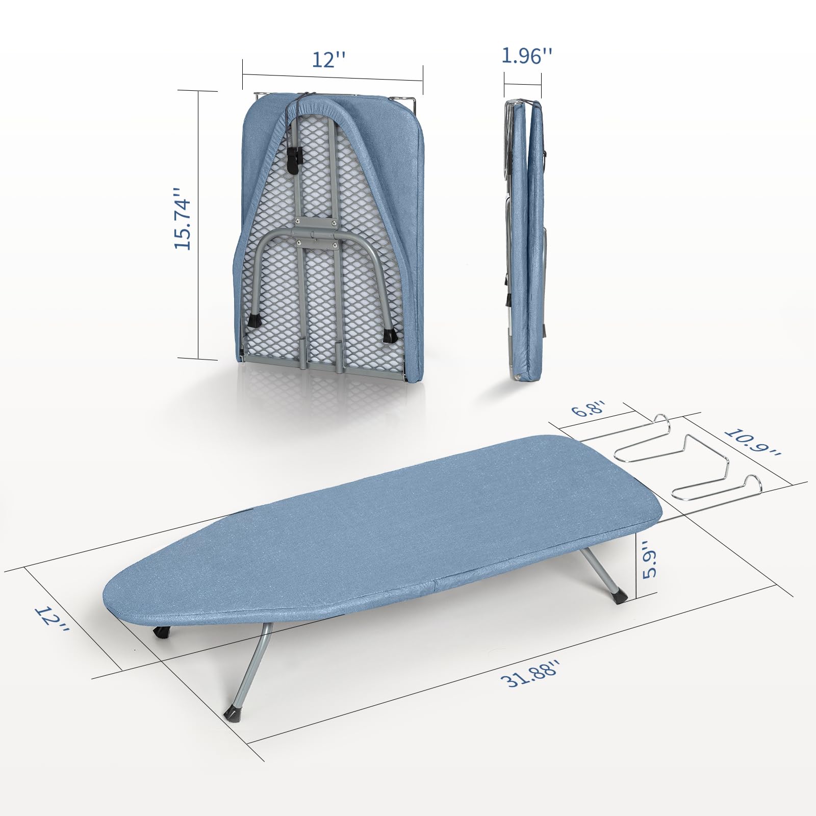 Small Ironing Board Tabletop 31"x12" Blue