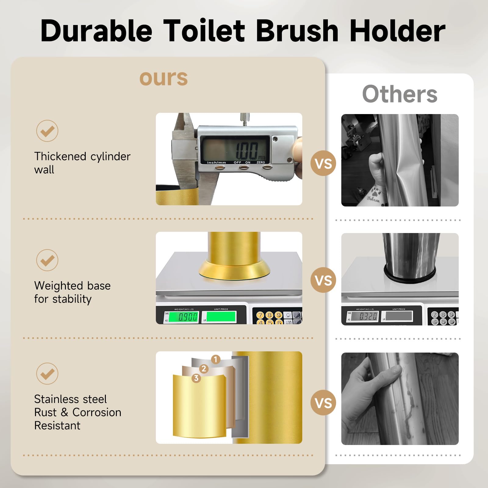 Brass Toilet Brush and Holder (35 Ounce)