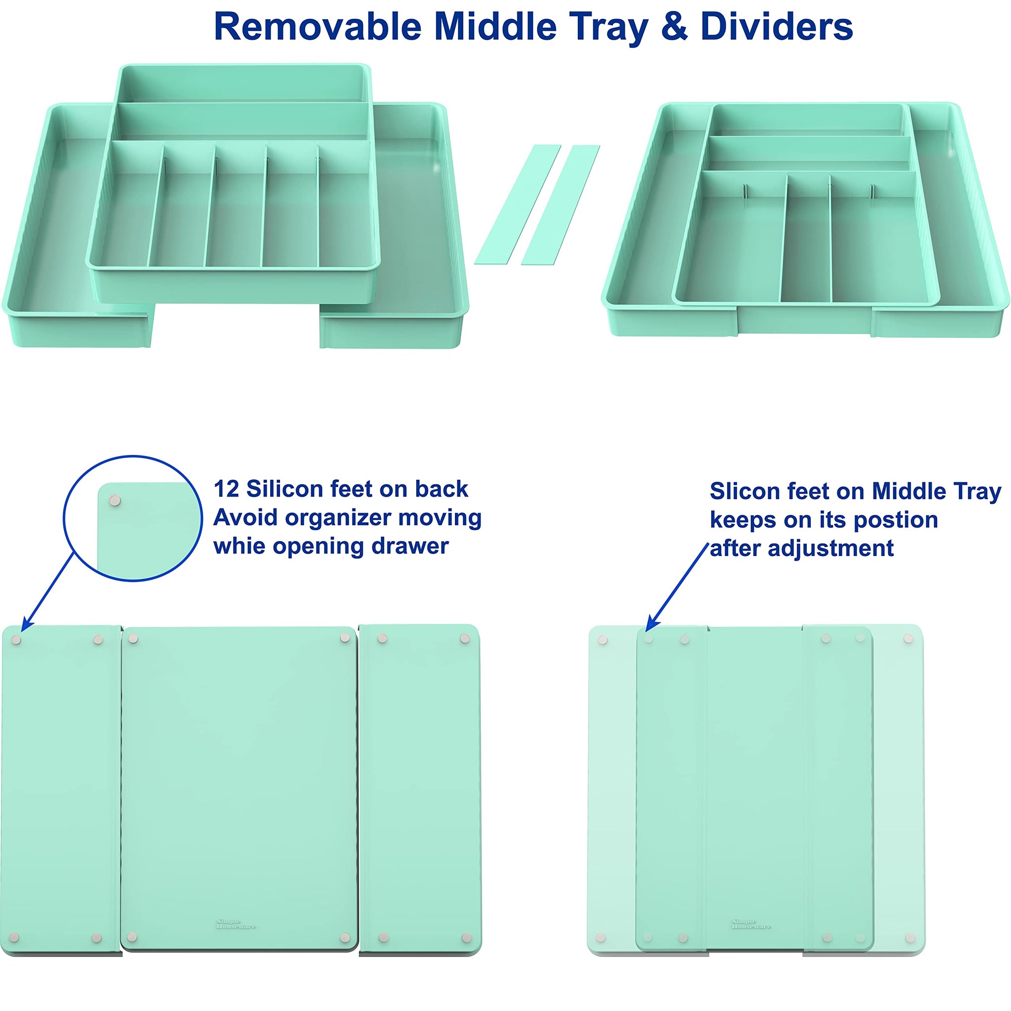 Expandable Kitchen Drawer Flatware Organizer