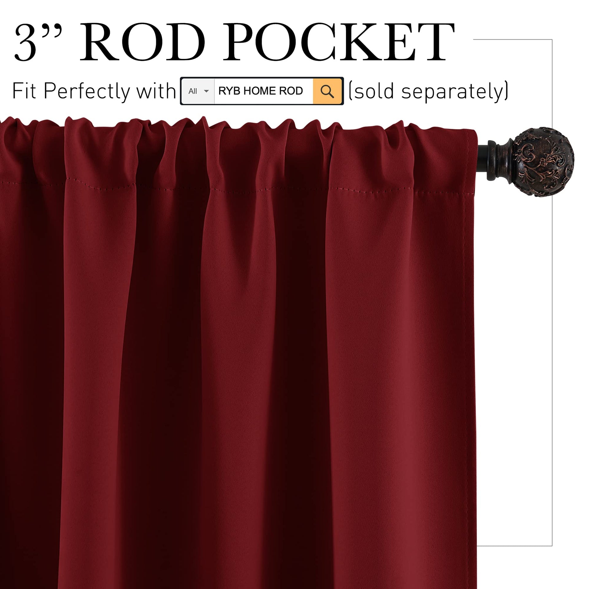 Cafe Blackout Curtains 24 inch Length