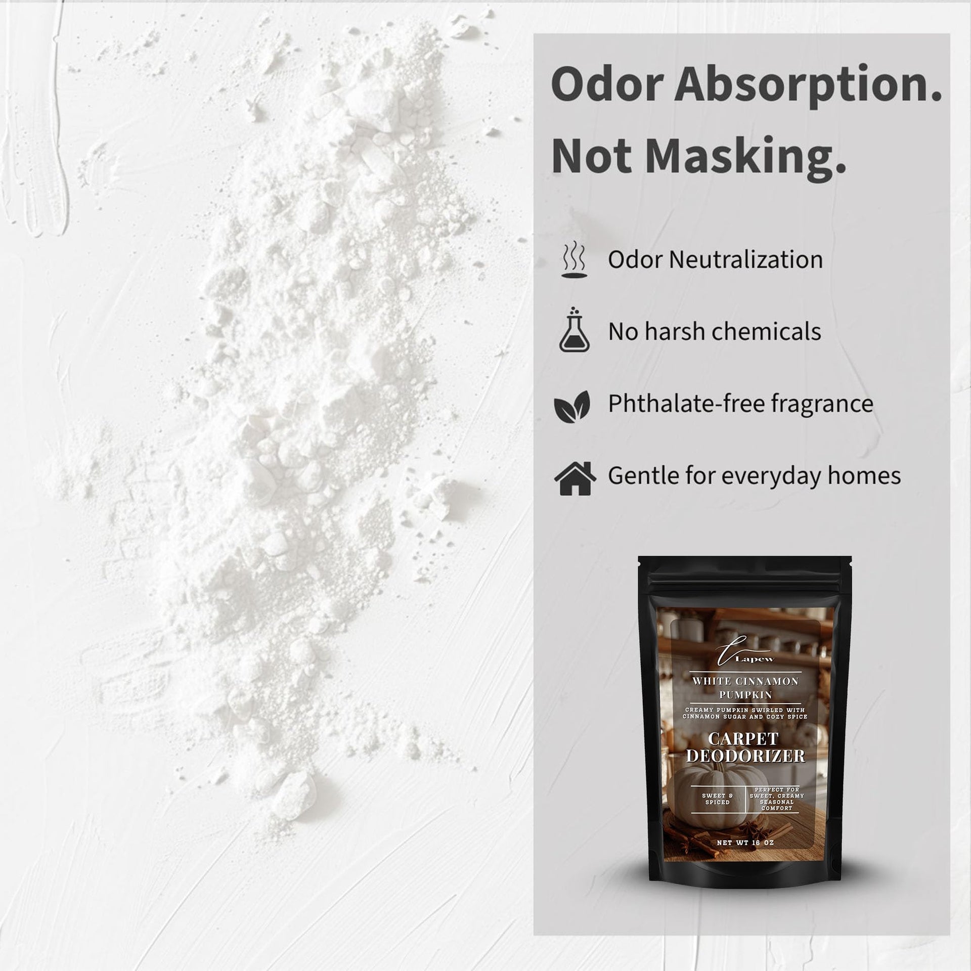 White Cinnamon Pumpkin Carpet Deodorizer Powder (16 Ounce)