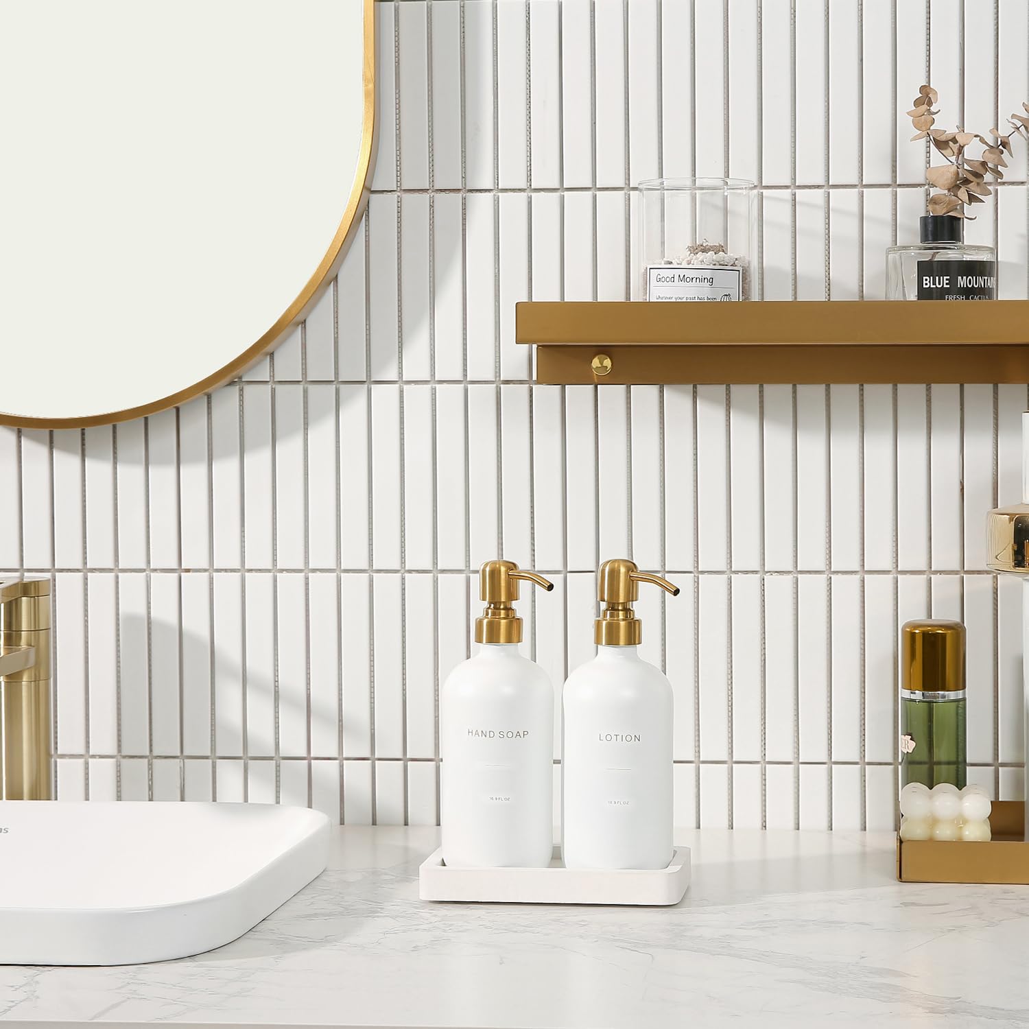 Gold Soap Dispenser Bathroom Set (2 Count)