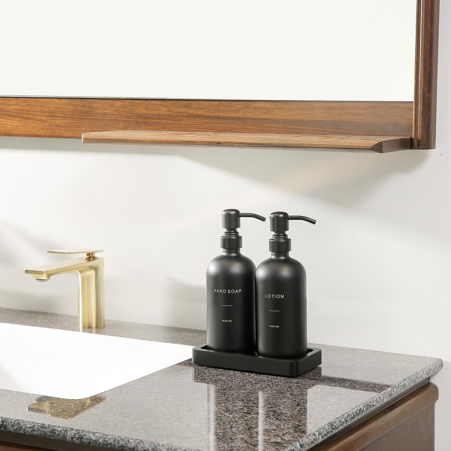 Black Soap Dispenser Bathroom Set (2 Count)