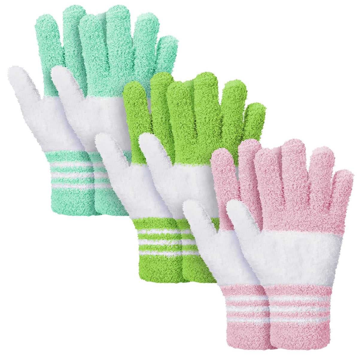 3 Pairs Microfiber Dusting Gloves for Plants Leaf (3 Count)