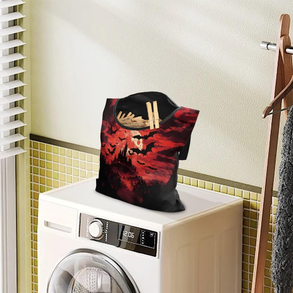 Halloween Castle Clothespin Bag Space