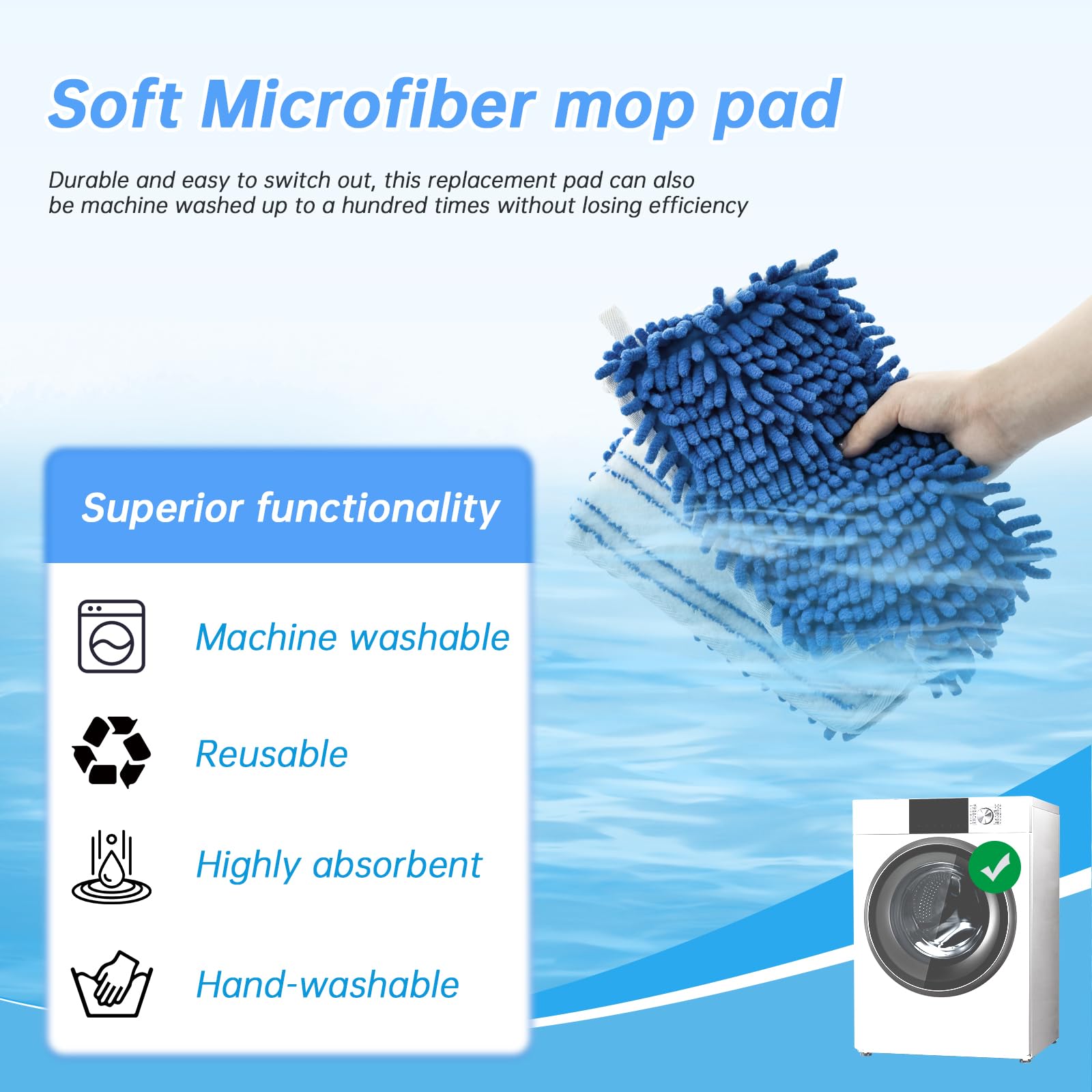4 Pack Mop Heads Replacements Compatible with O (4 Count)