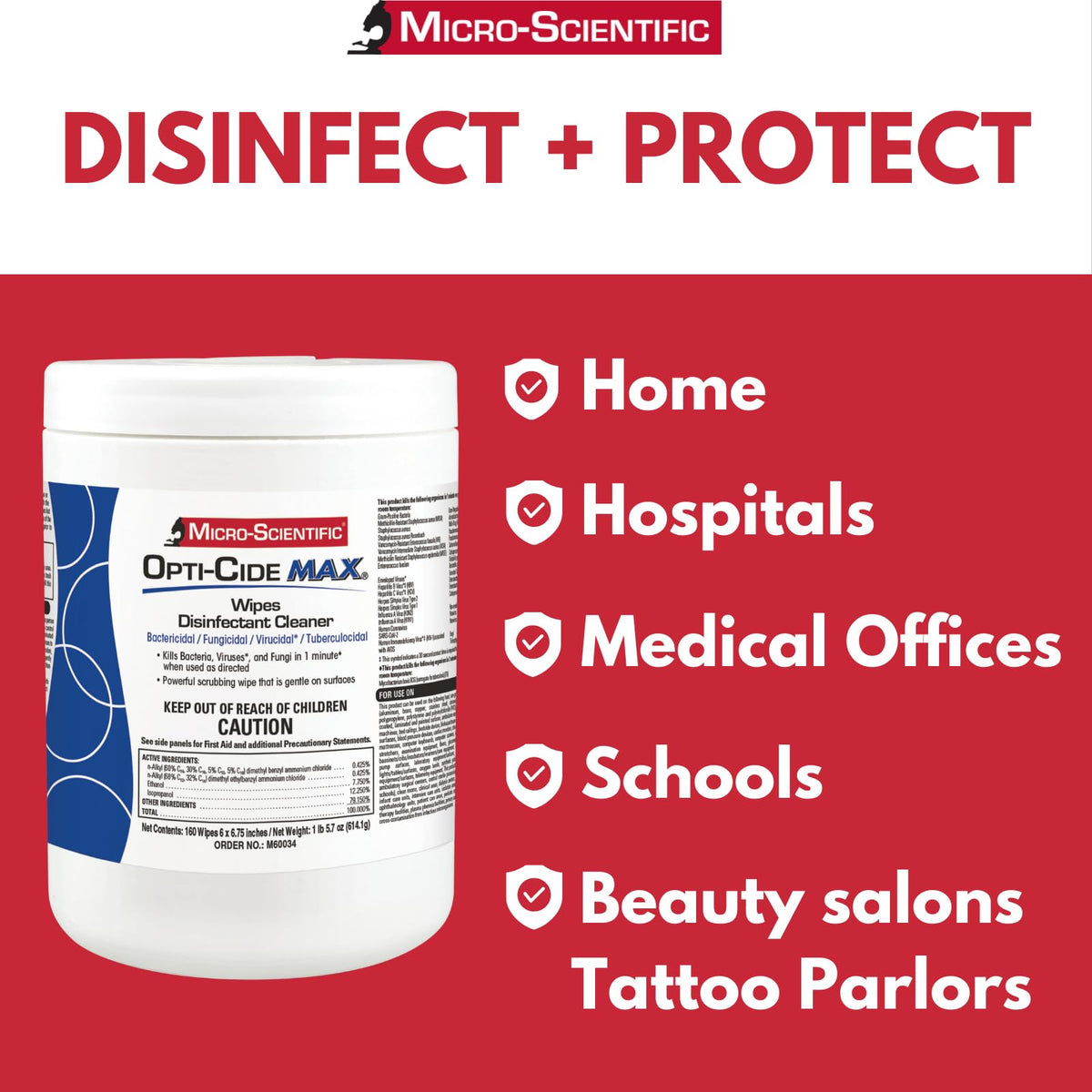 Opti Cide Max Disinfecting Wipes (320 Count)