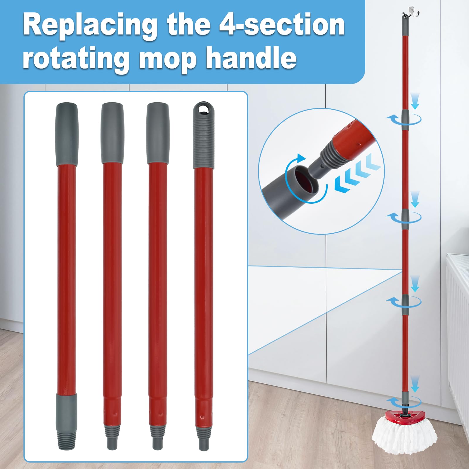 Mop Handle for Ocedar (4 Count)