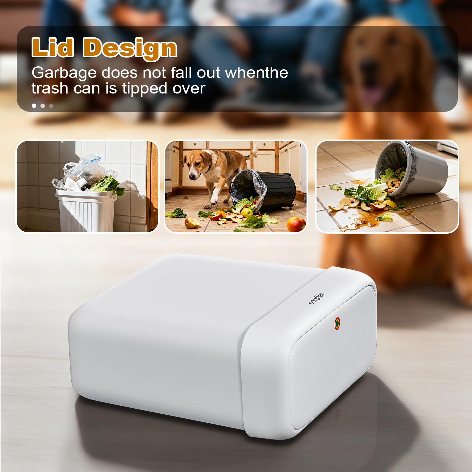 2 Pack Bathroom Trash Can with Lid (2 Count)