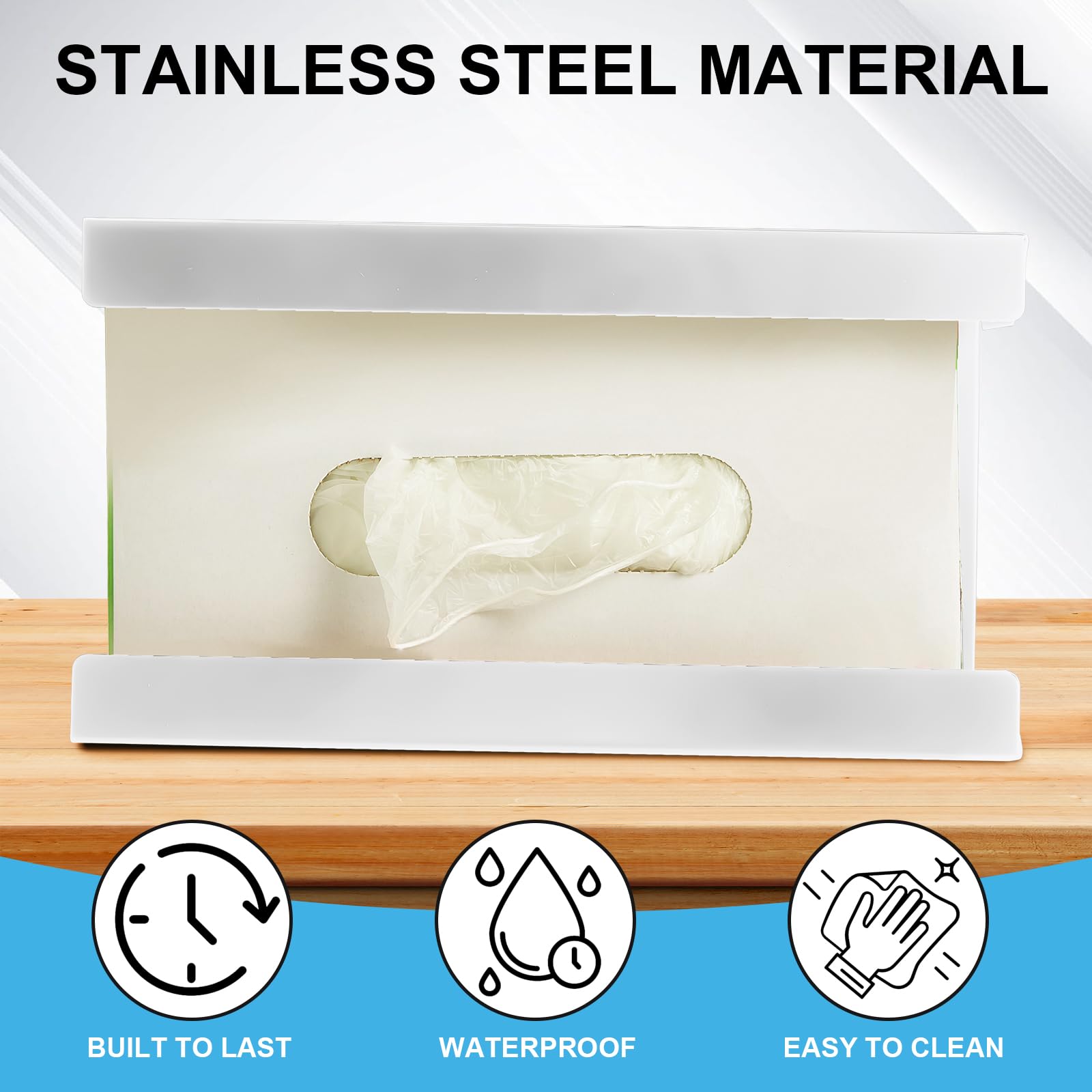 2 Pcs Magnetic Gloves Dispenser Holders Wall Mount Boxes of Gloves Commercial Quality Towels Wipes Paper Tissue Box Holder Kitchen Fridge Office Workshops Garage Tool Hospital (2 Count)