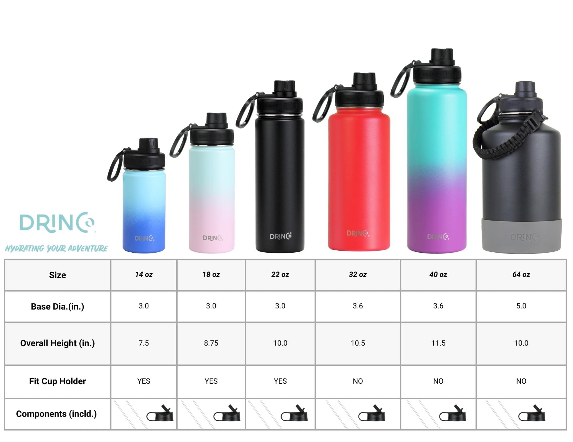 Stainless Steel Water Bottle Spout Lid Vacuum Insulated Double Wall Water Bottle Wide Mouth