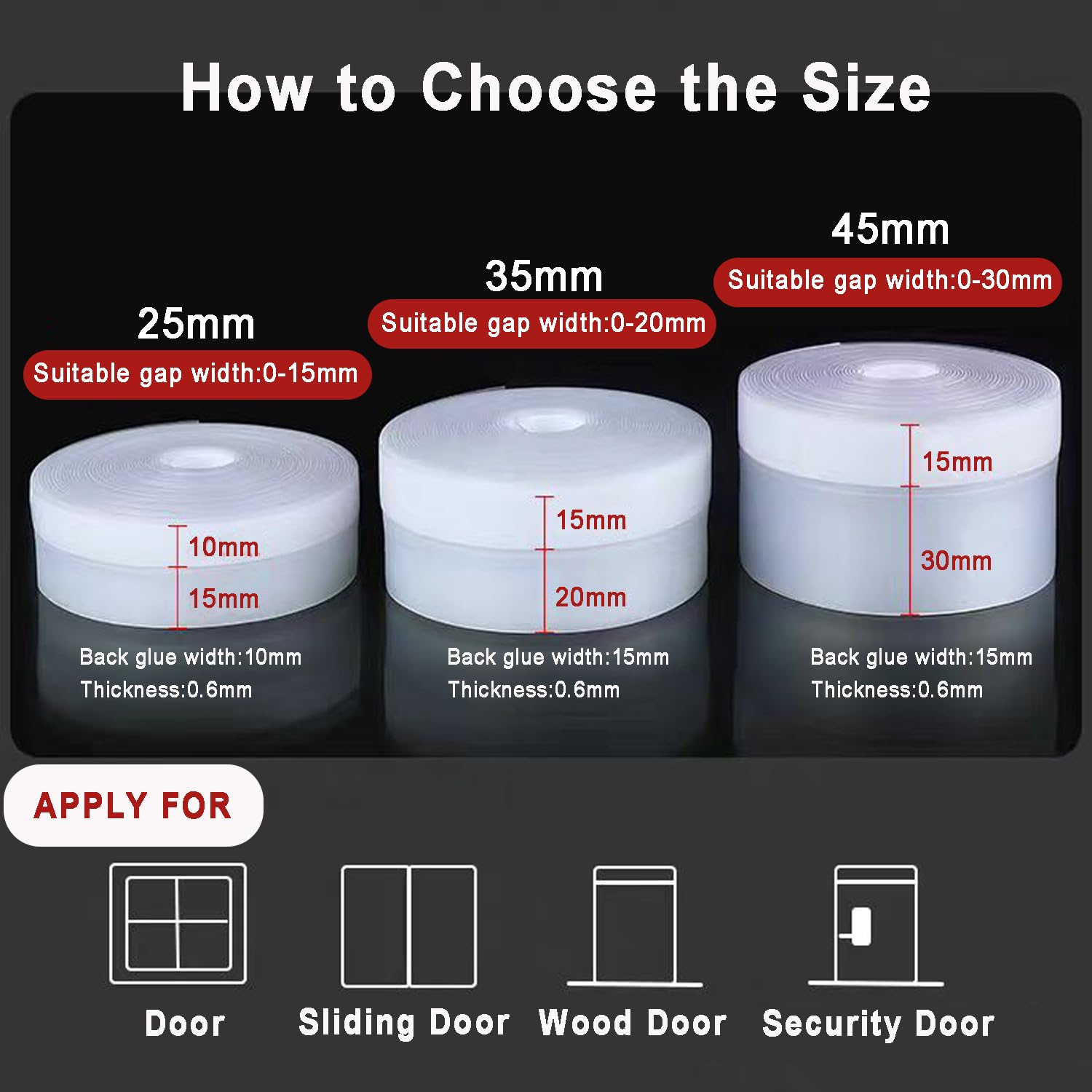 Silicone Weather Stripping Door Seal (16.4 Foot)