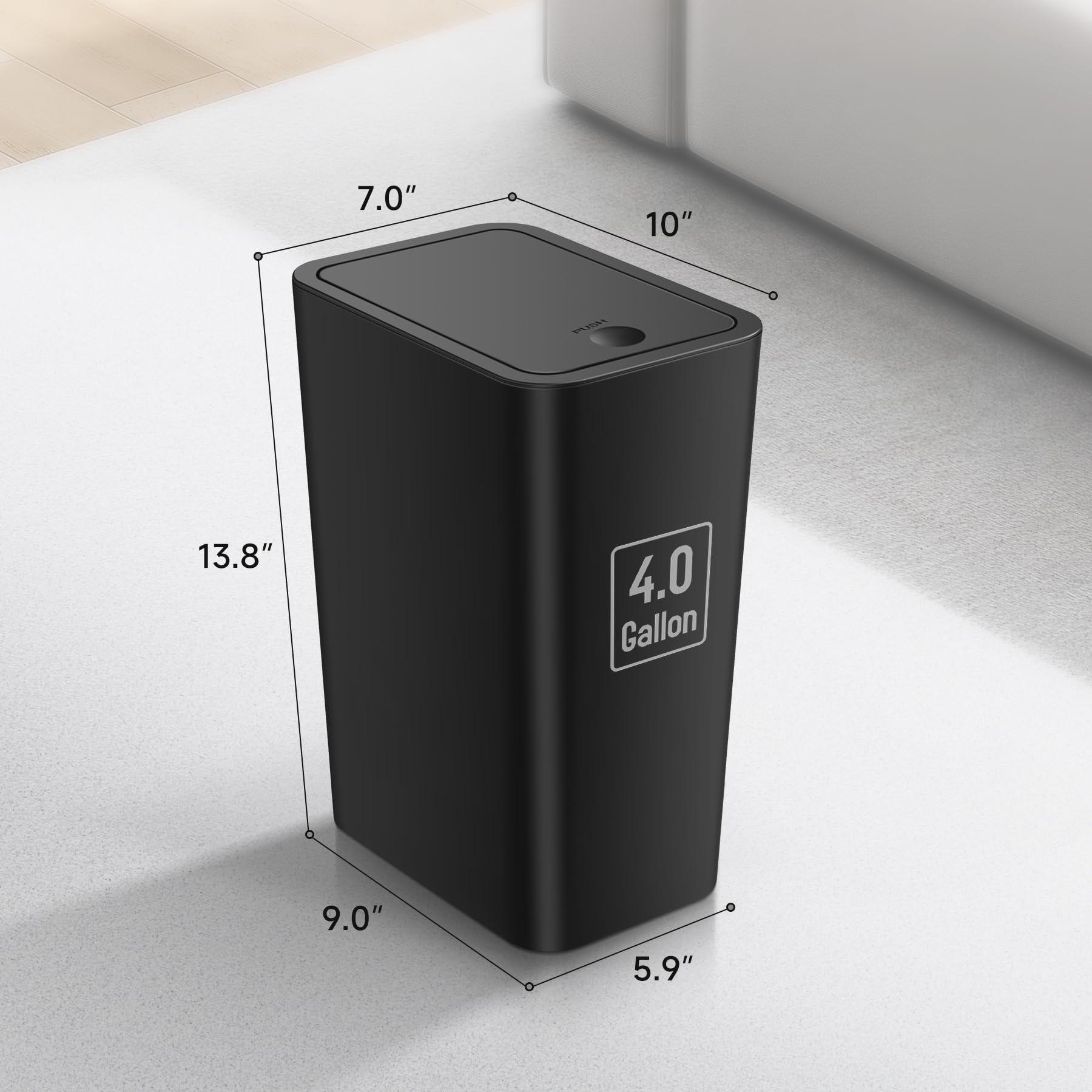 Bathroom Trash Can with Lid (2 Count)