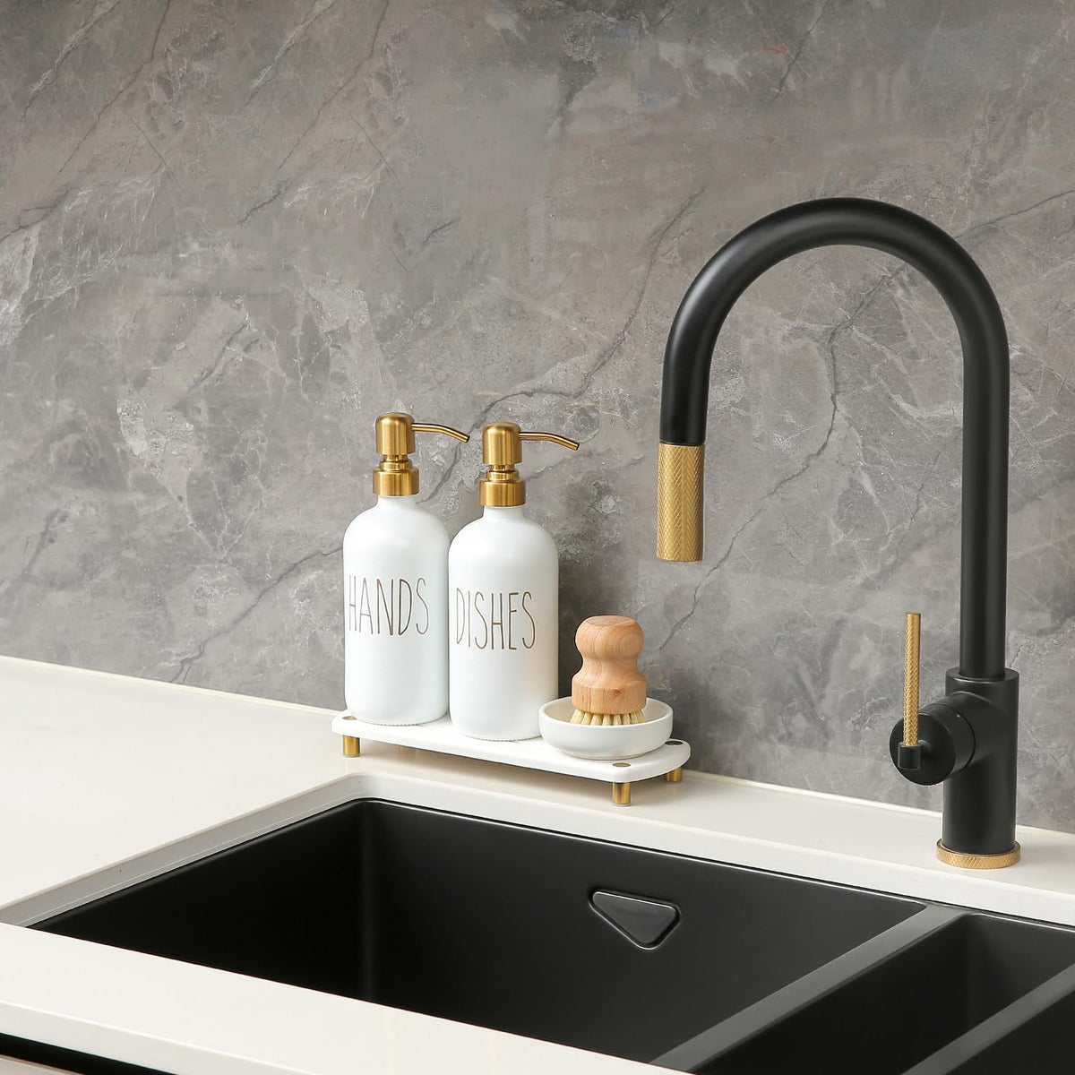 Gold Soap Dispenser Set Comes with Stainless Steel Pumps (4 Count)