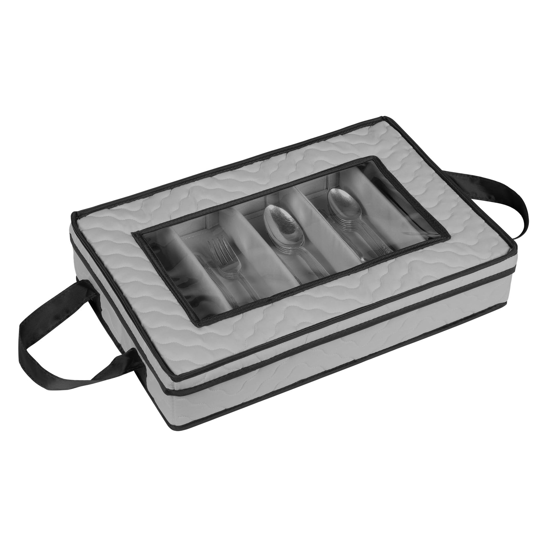 Flatware Storage Case 5 Compartments Silverware Container Box