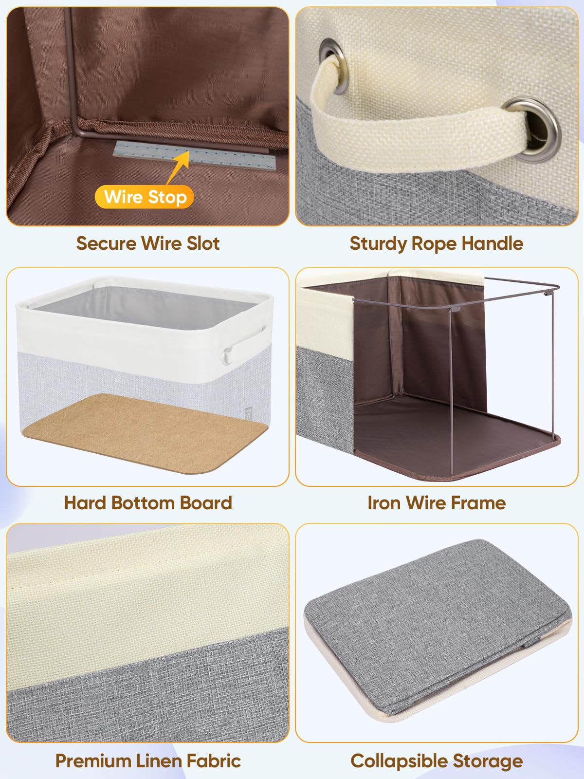 4 Pack Fabric Closet Storage Bins for Shelves (4 Count)