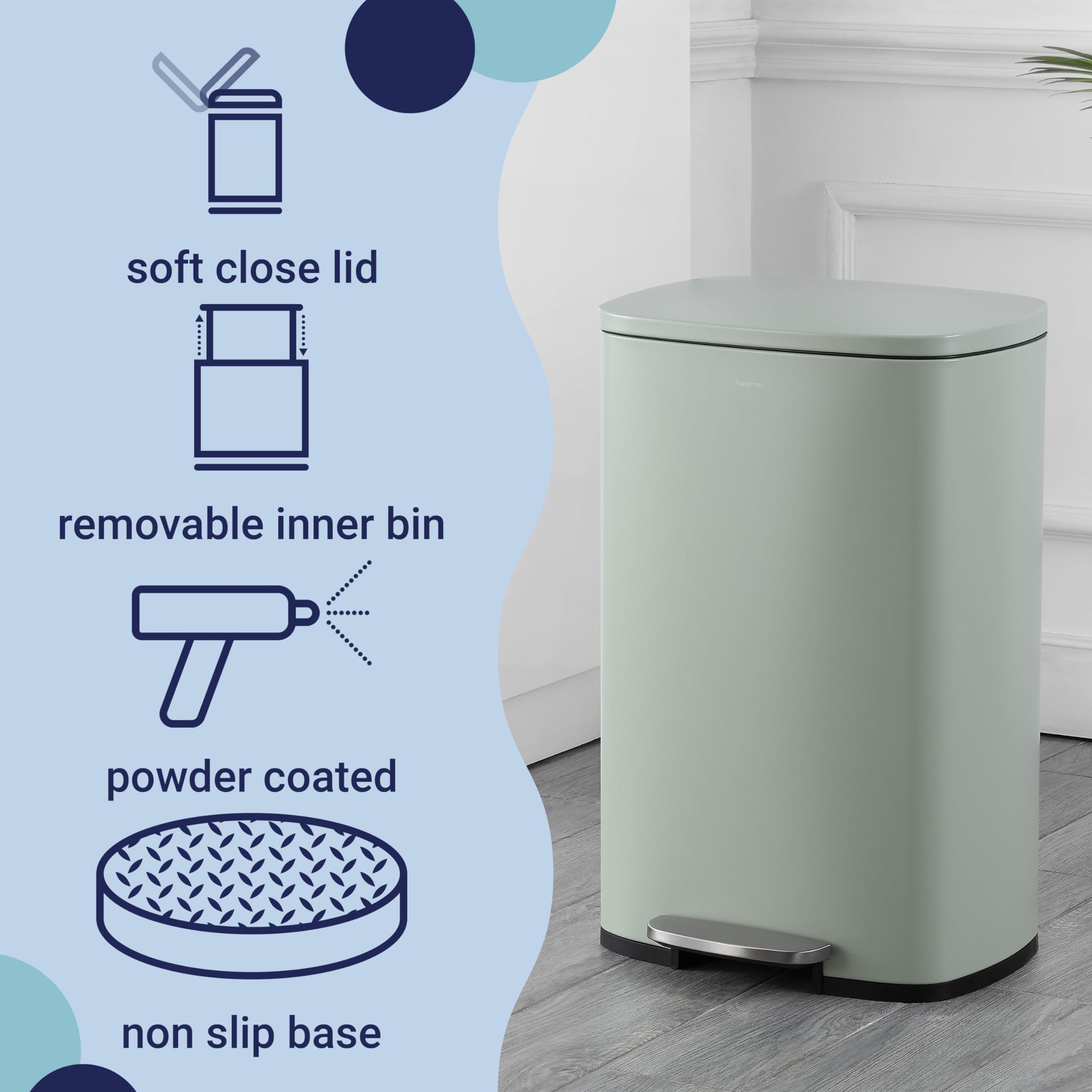 Connor 2 Piece Iron Trash Can (2 Count)