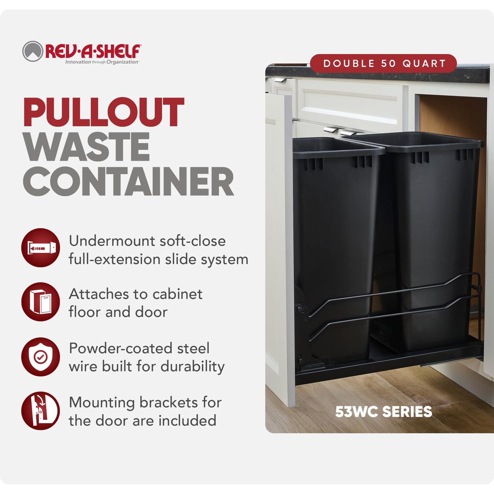 Double Pullout Trash Can w