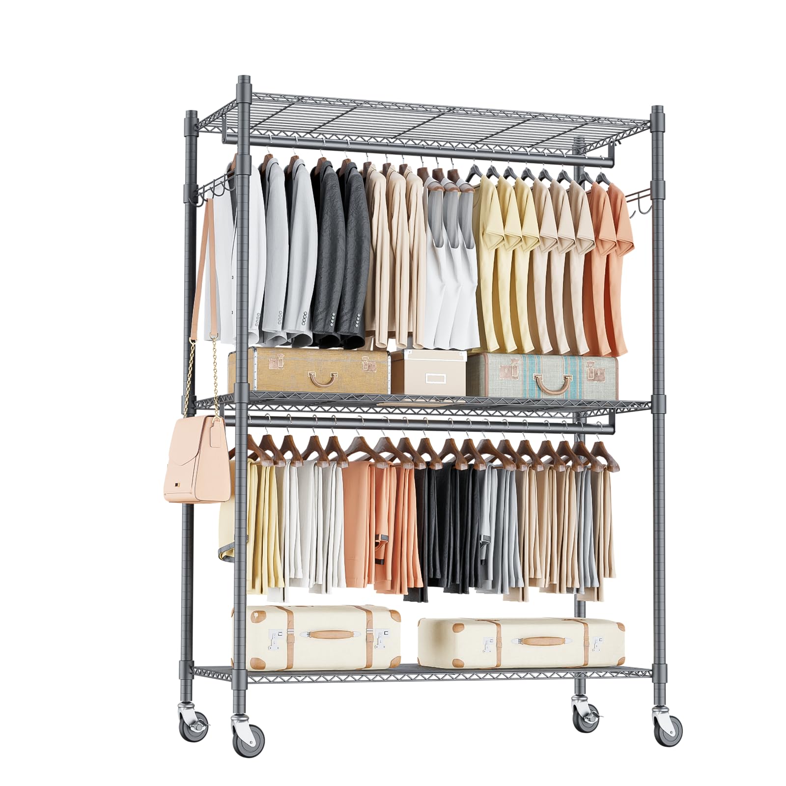 Heavy Duty Rolling Clothing Rack