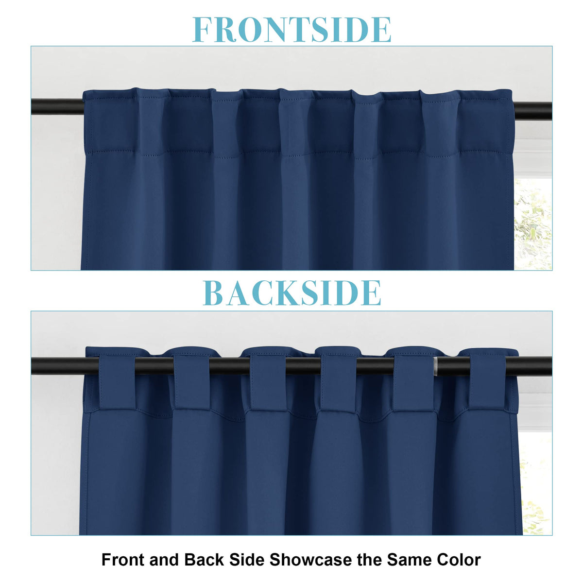 Small Window Curtains Blackout for Kitchen Bathroom Cafe RV Camper (2 Count)