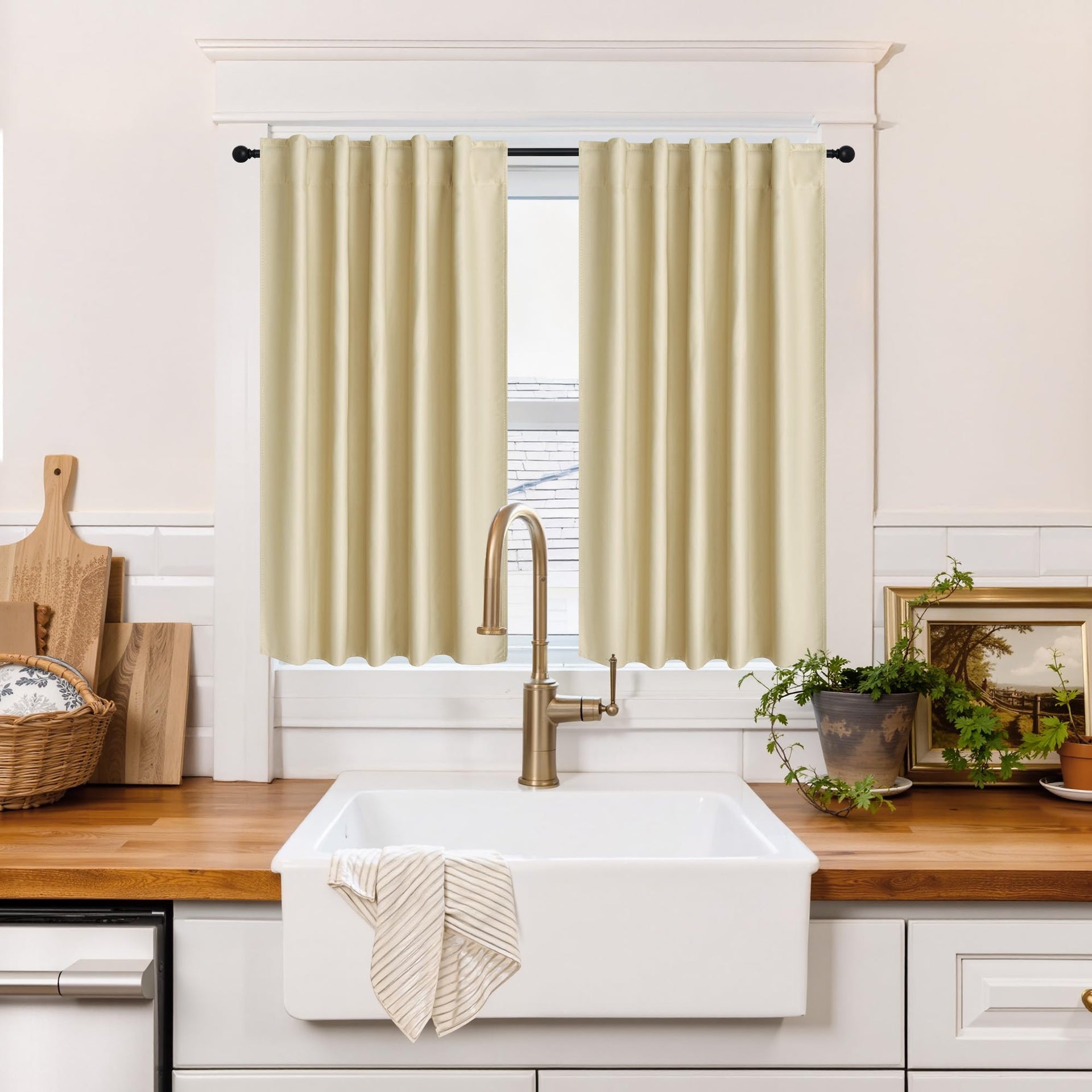 100% Blackout Short Curtains for Small Window (2 Count)