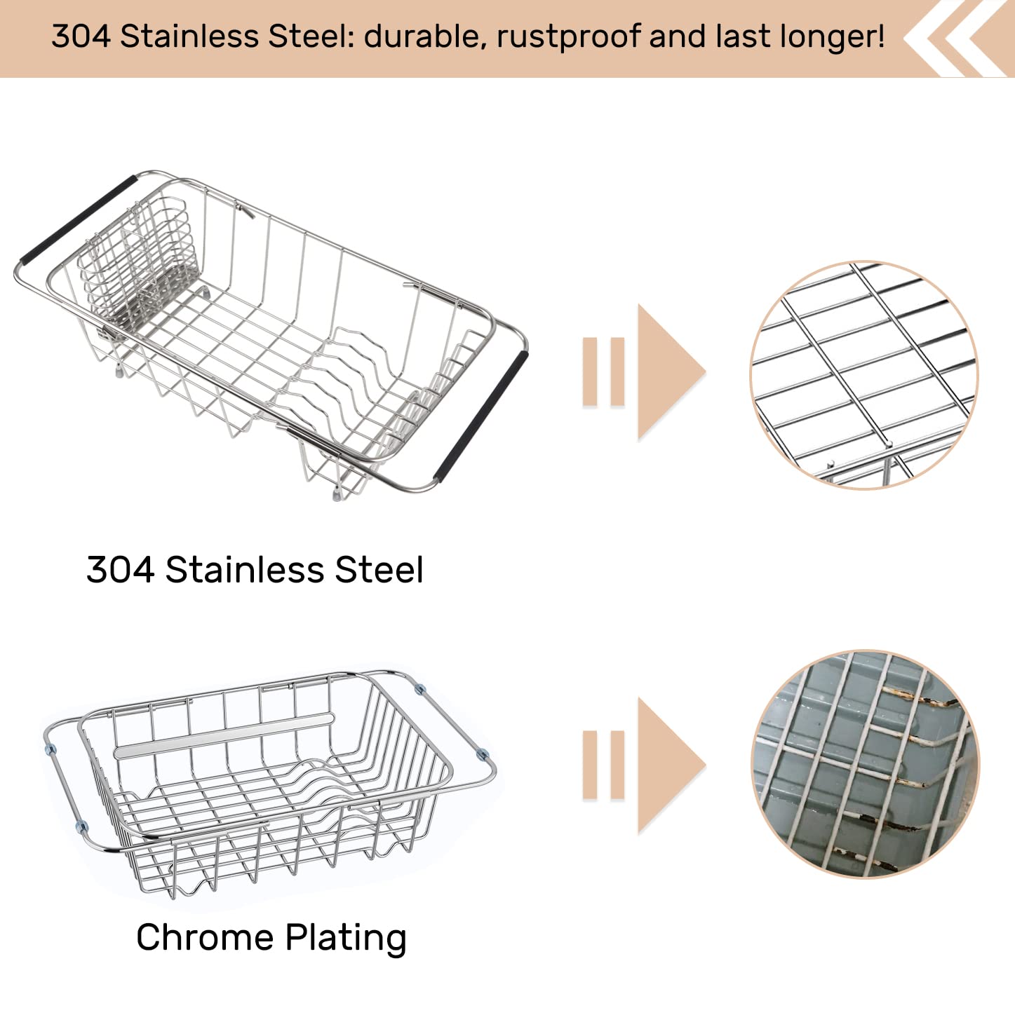 Sink Dish Drainer Rack