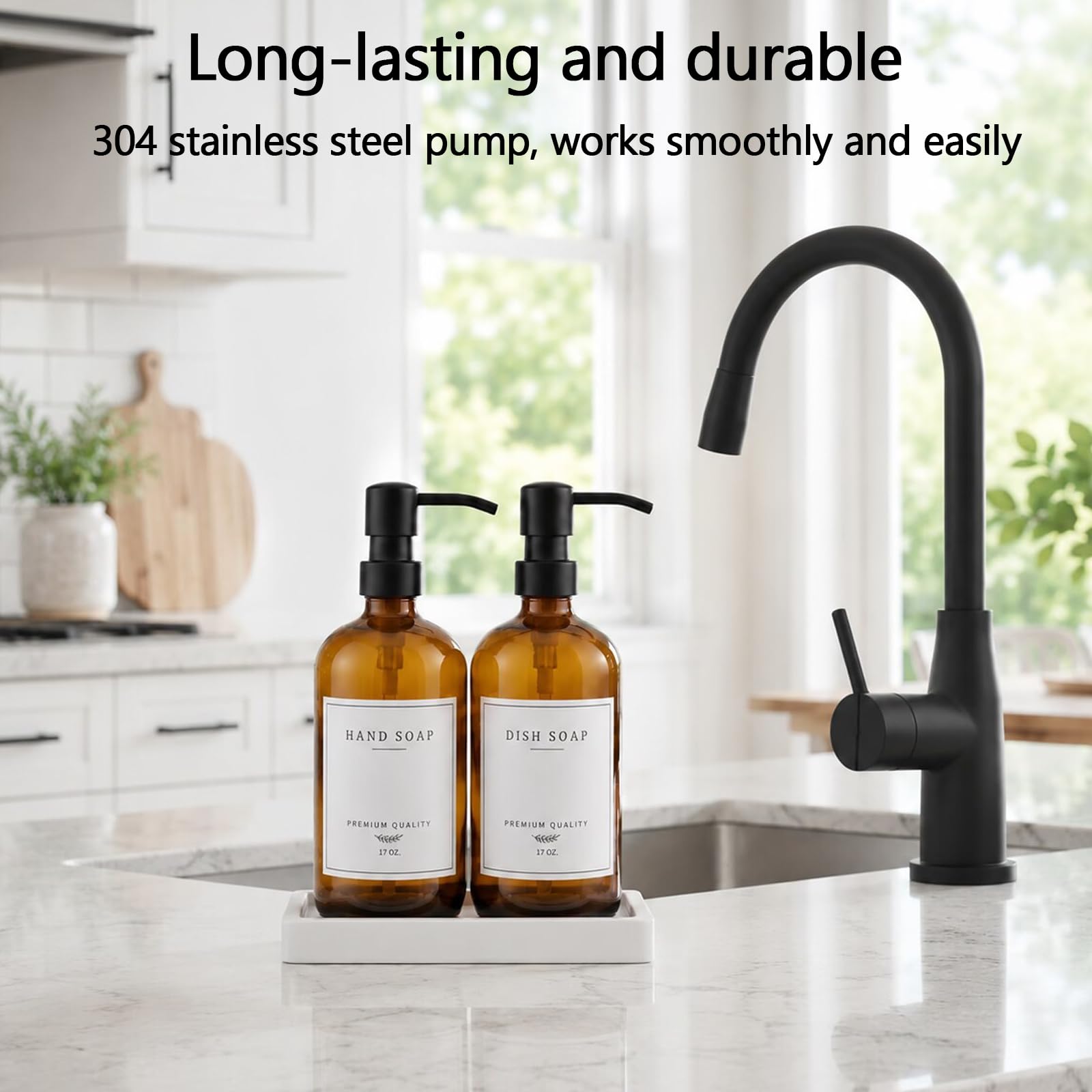 Thick Glass Soap Dispenser (2 Count)