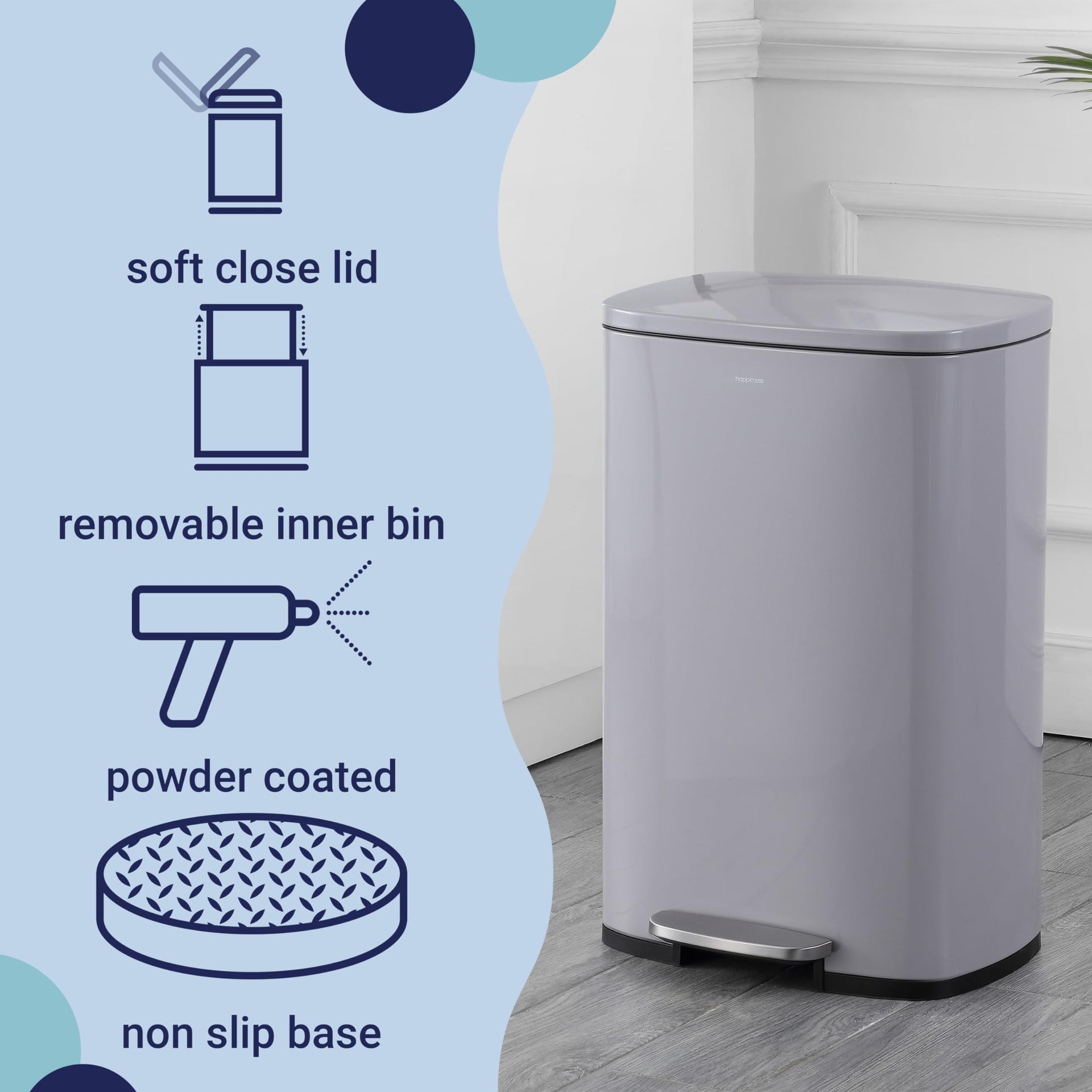 Connor 2 Piece Iron Trash Can (2 Count)