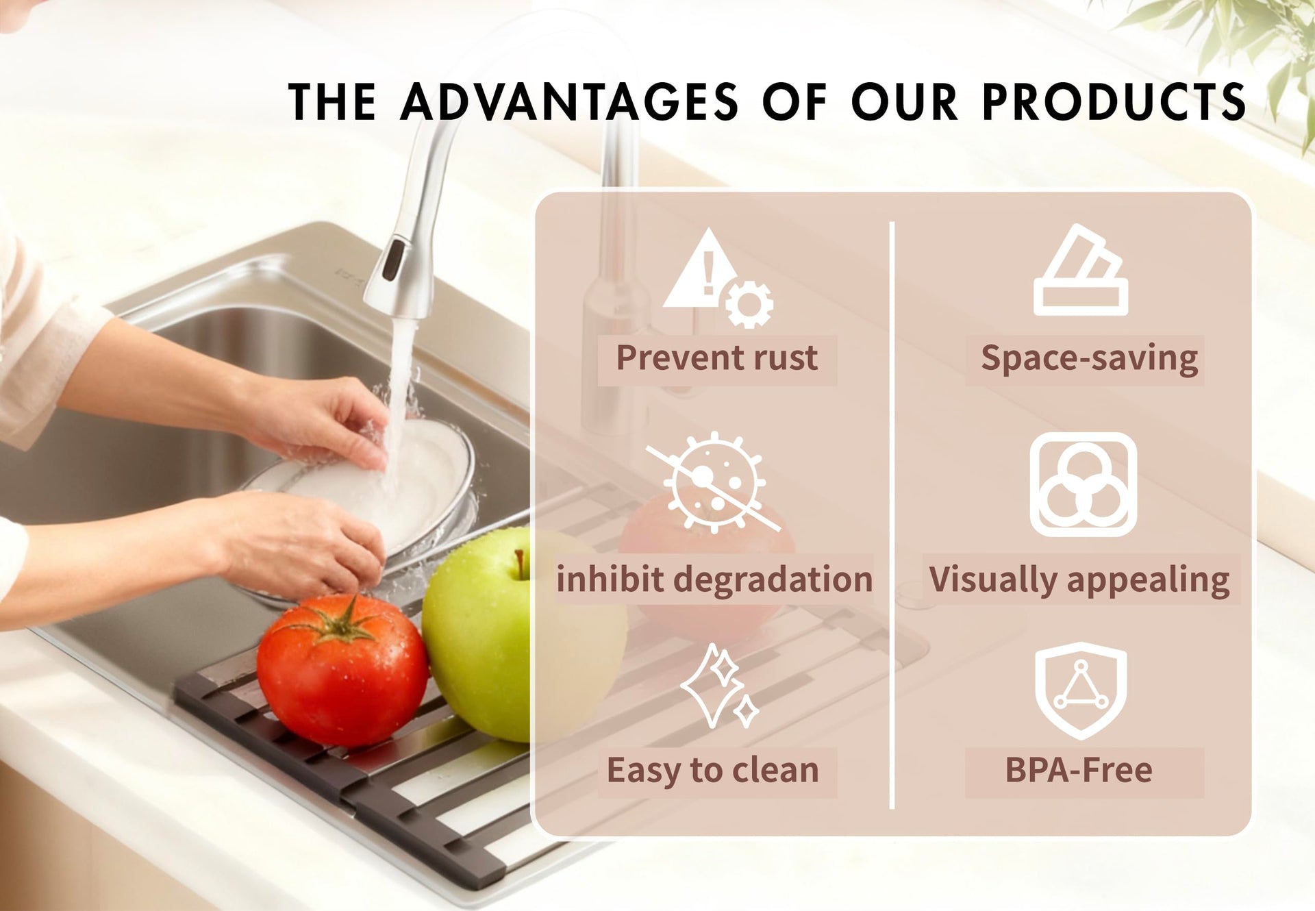 Over the Sink Kitchen Dish Drying Rack Organizer