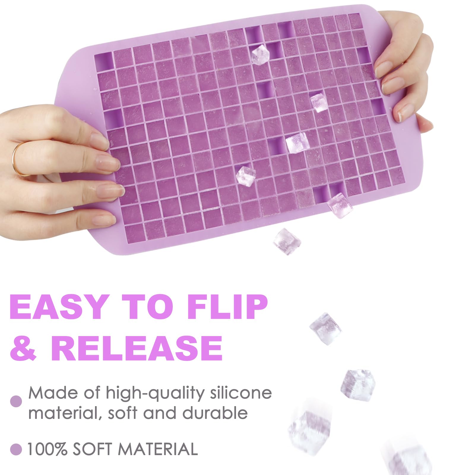 Silicone Mini Ice Cube Trays 2 Pack (5.28 Ounce)
