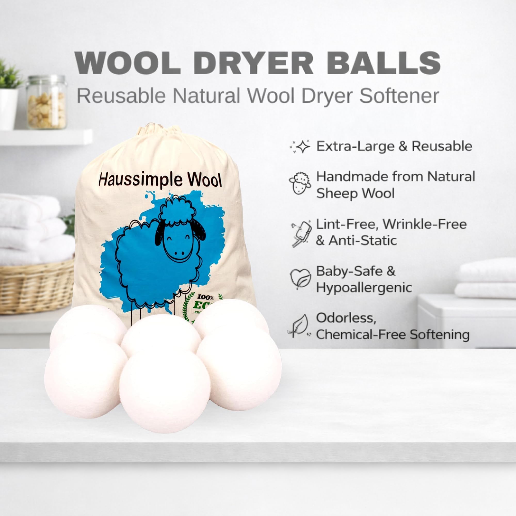 Wool Dryer Balls 6 (6 Count)