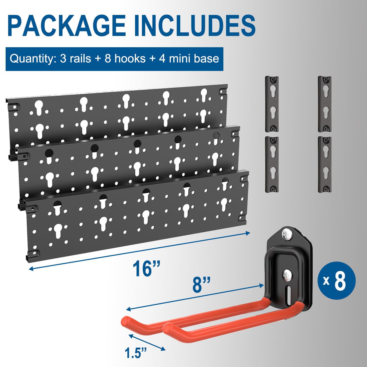 Wall Mount Garage Organizer Tool Storage Rack