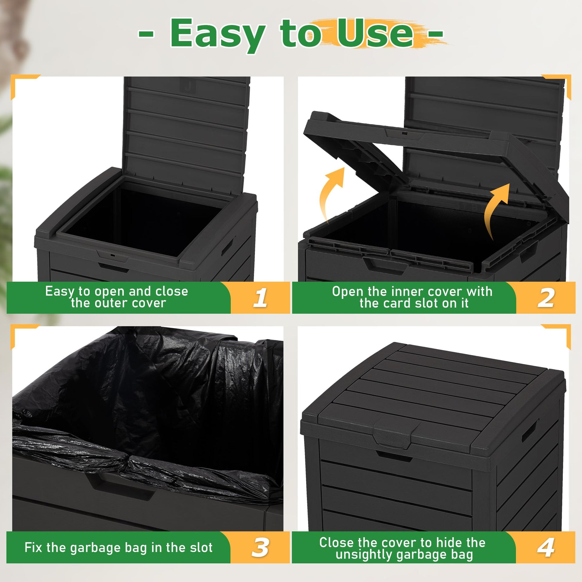 31 Gal Outdoor Trash Can with Lid