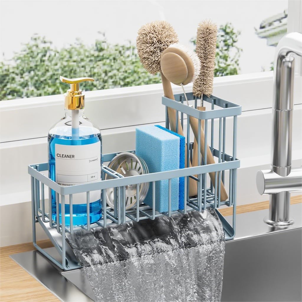 Sink Caddy Organzier with High Brush Holder