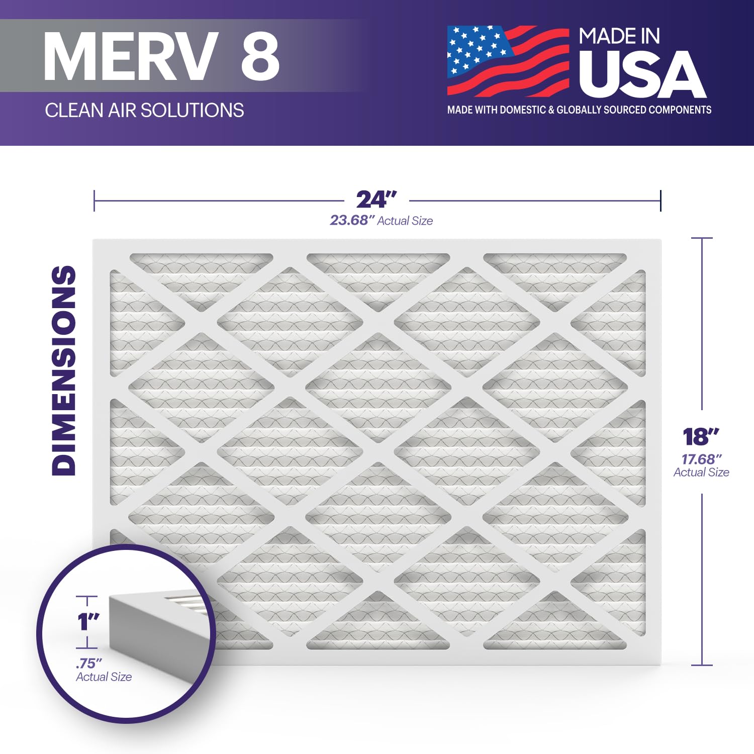 TruFilter 18x24x1 Air Filter MERV 8 (6 Count)