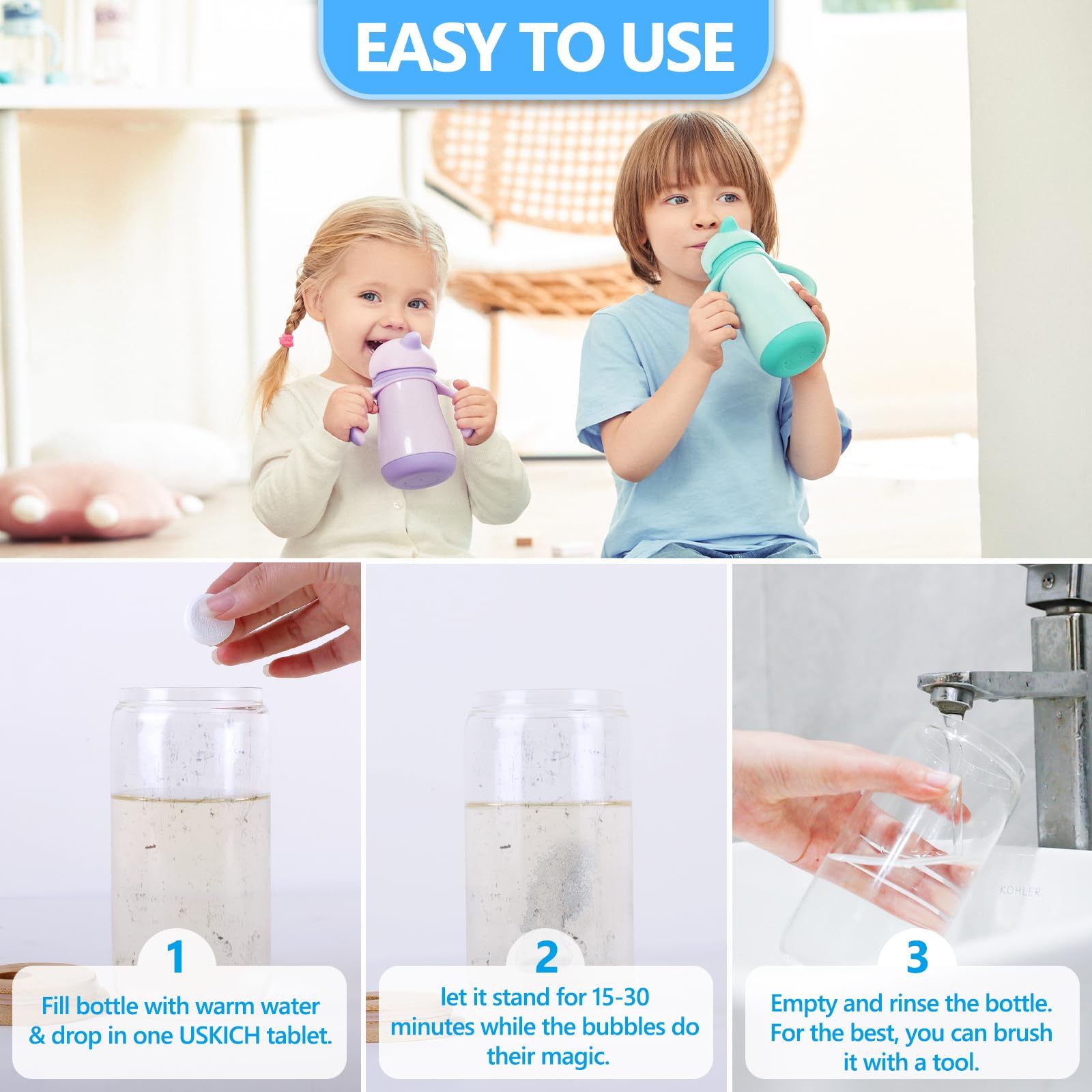 48 Pack Water Bottle Cleaning Tablets (48 Count)