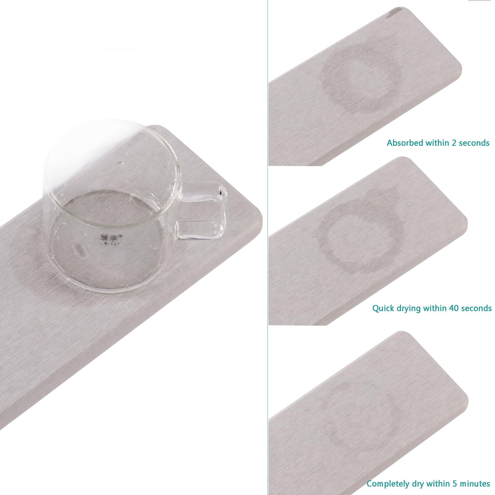 Set of 4 Water Absorbent Diatomite Coasters (4 Count)