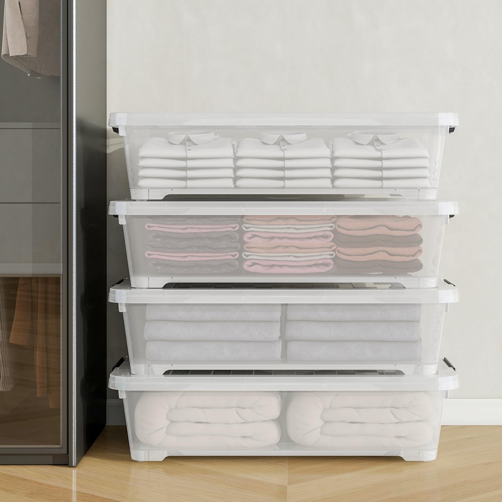 4 Pack Under Bed Storage Box (4 Count)