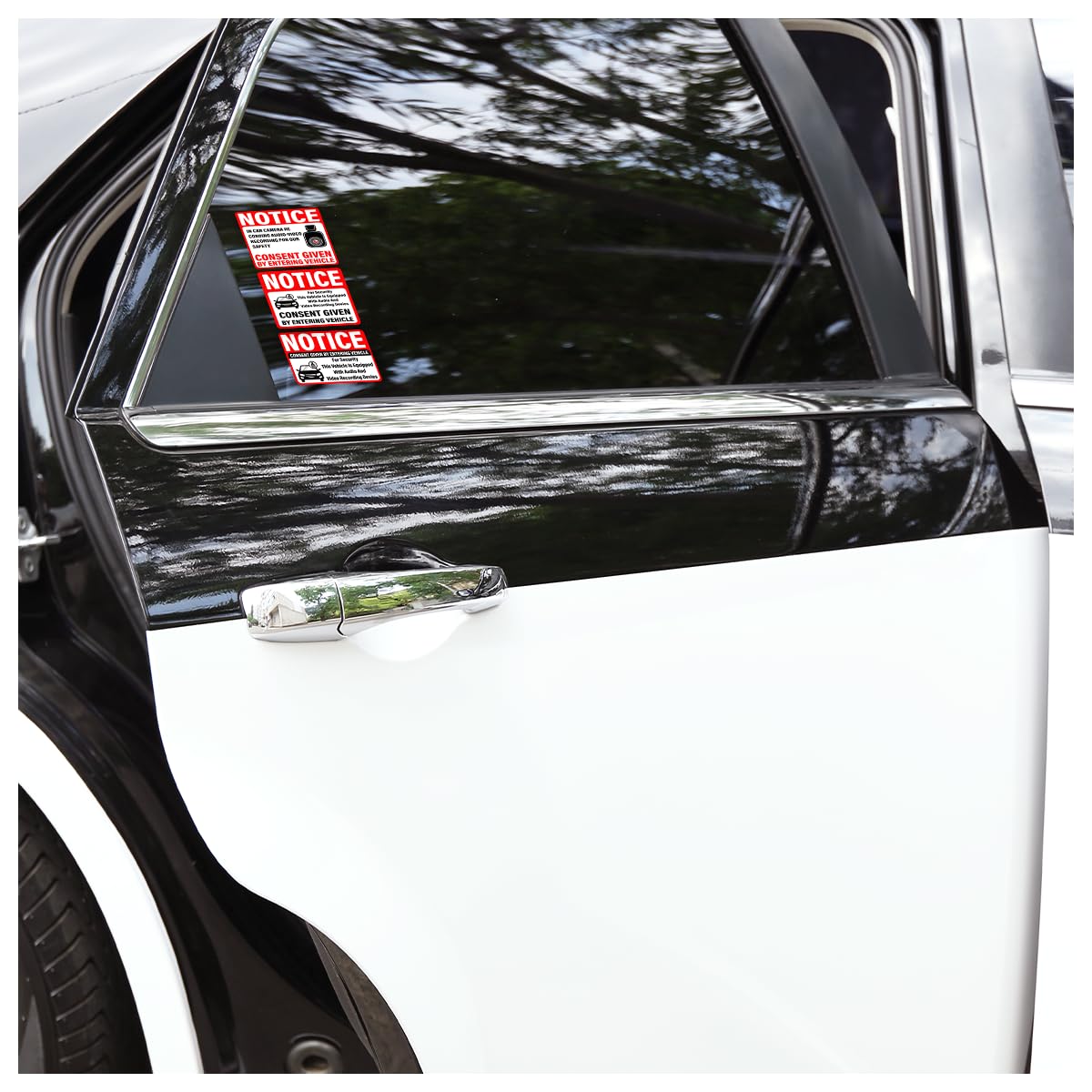 Pack 18 Pcs Notice Audio and Video Recording Sticker for House Vehicles Indoor Outdoor Window Caution Labels Warning Security Signs Bumper Stickers Vinyl Decals Home Accessories (18 Count)