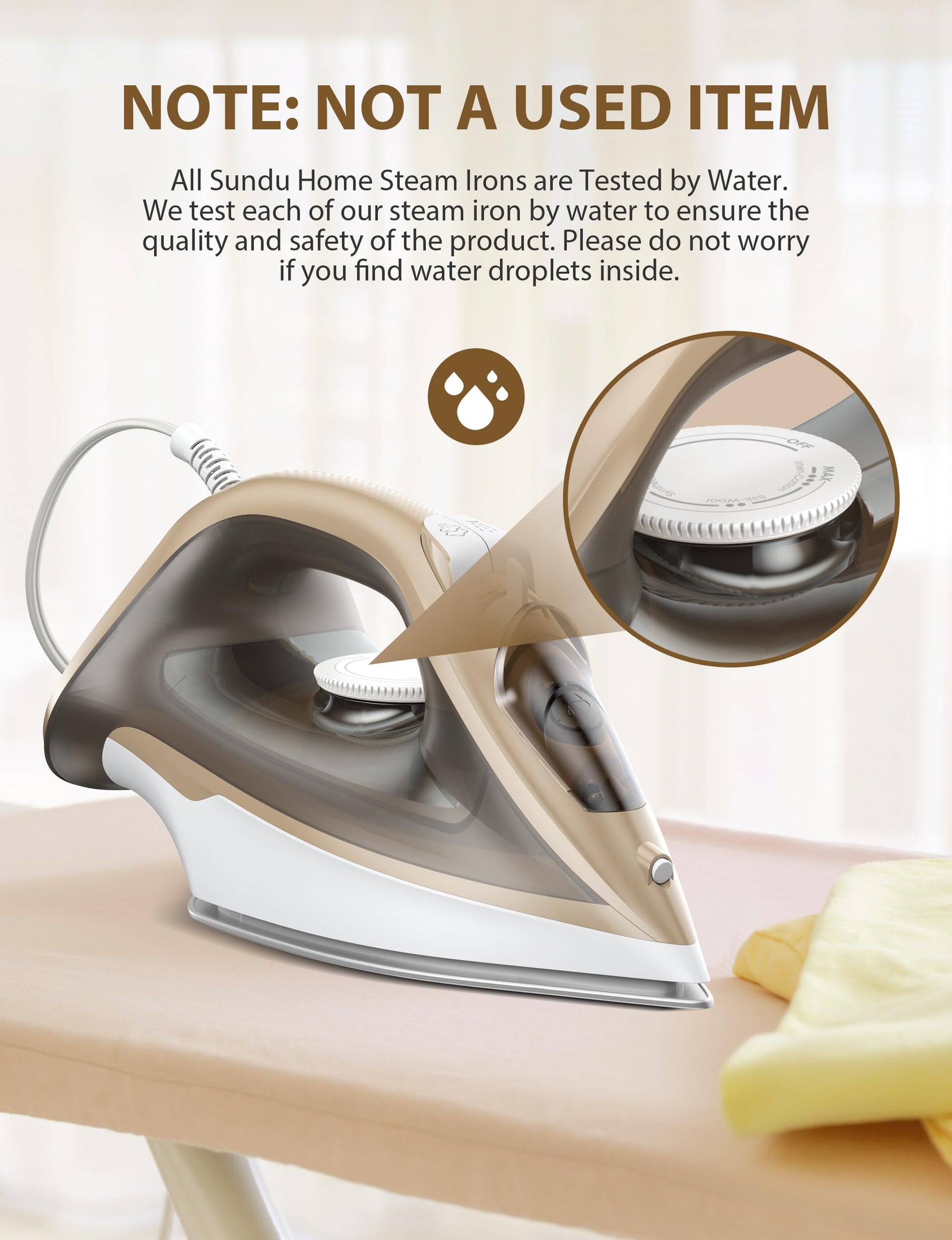 Steam Iron for Clothes with Rapid Heating Ceramic Coated Soleplate