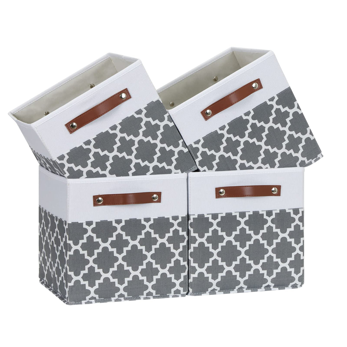 11x11x11 Cube Storage Bins Cube Organizer Bins 4 Pack Canvas Storage Bin for Home