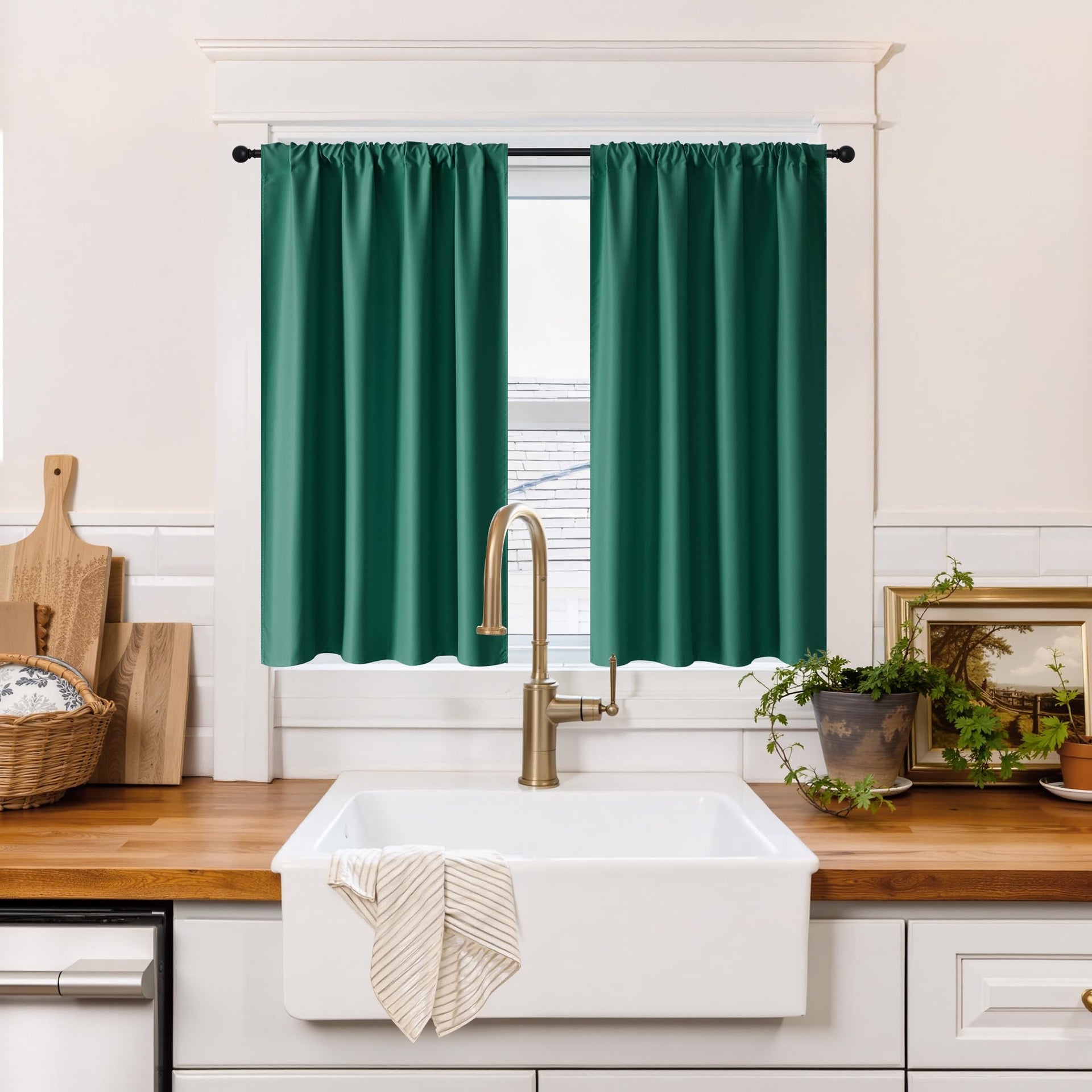 100% Blackout Short Curtains for Small Window (2 Count)
