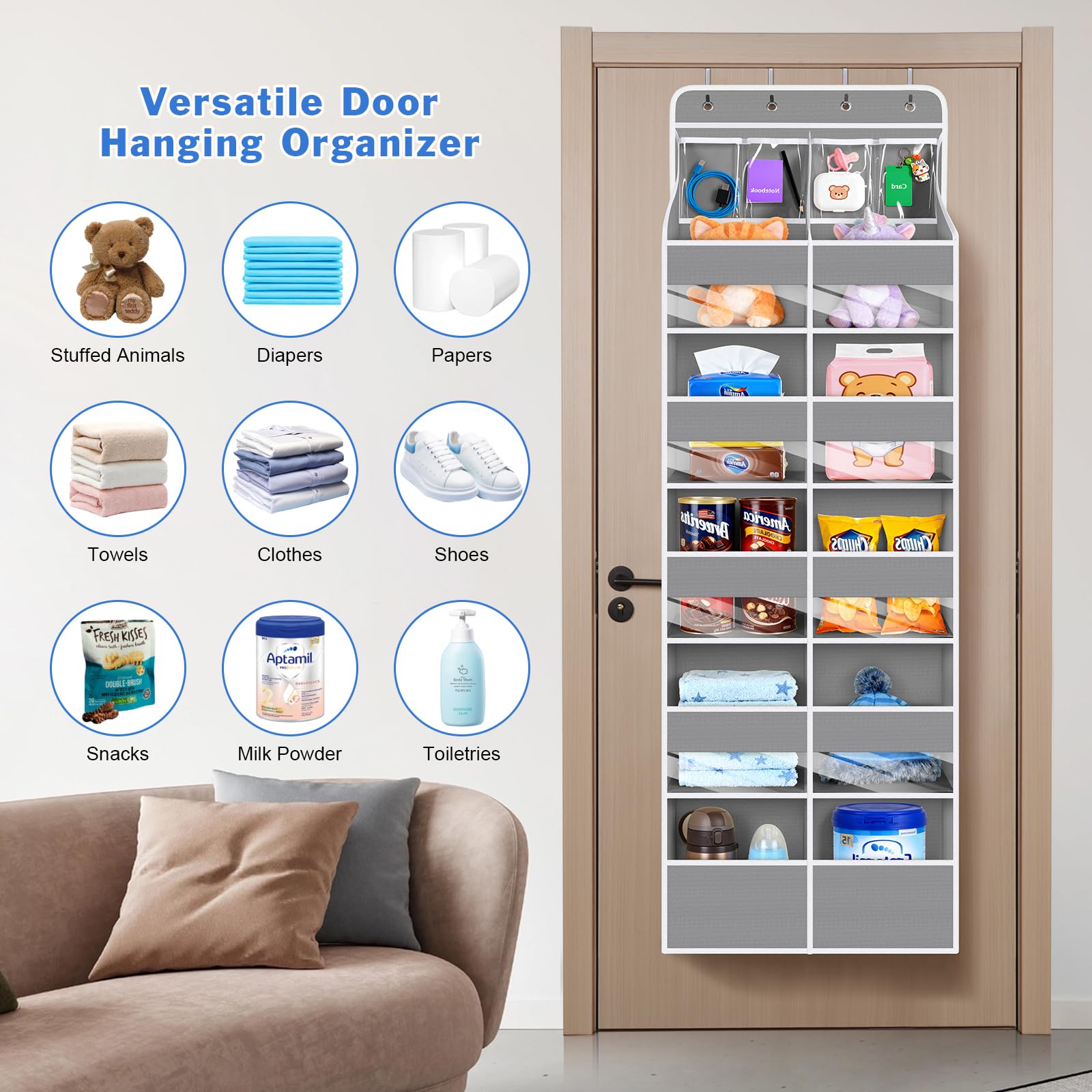 Upgraded Over the Door Organizer for Baby Nursery