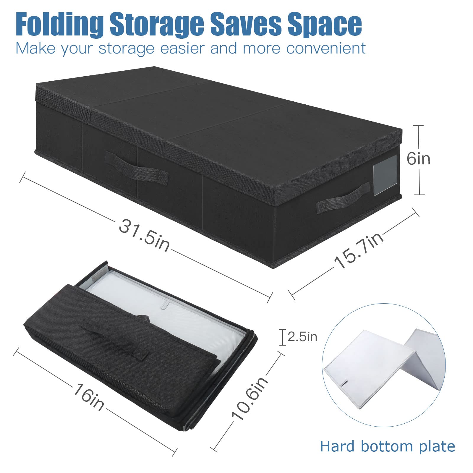 2Pack Large Underbed Storage Containers Bin with Lids