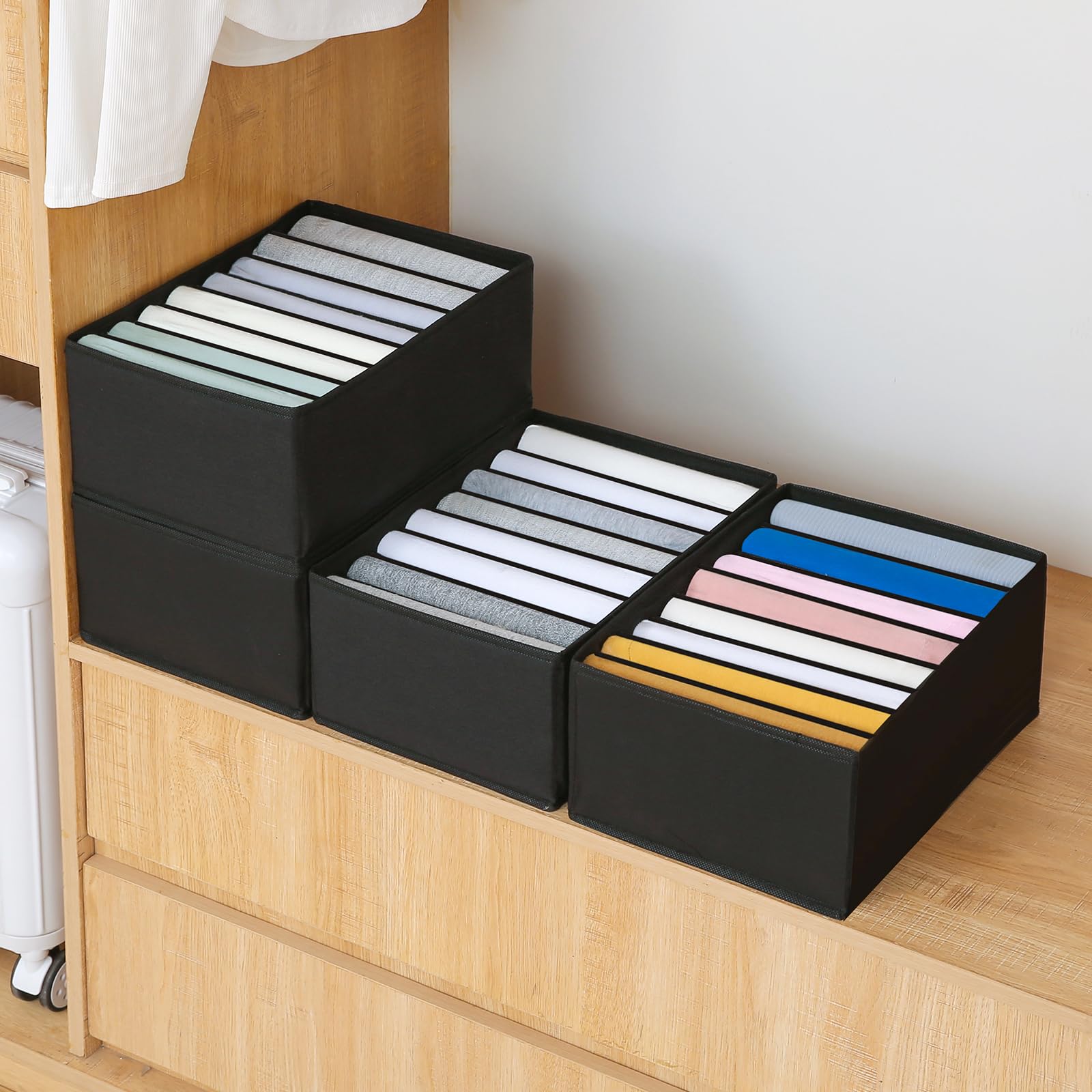 4 Pack Drawer Organizers for Clothing (4 Count)