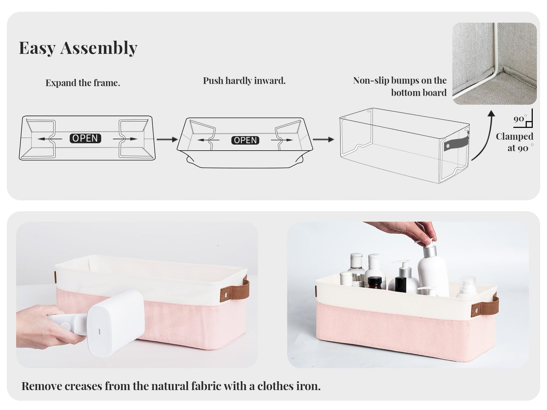 Narrow Fabric Storage Bins (2 Count)
