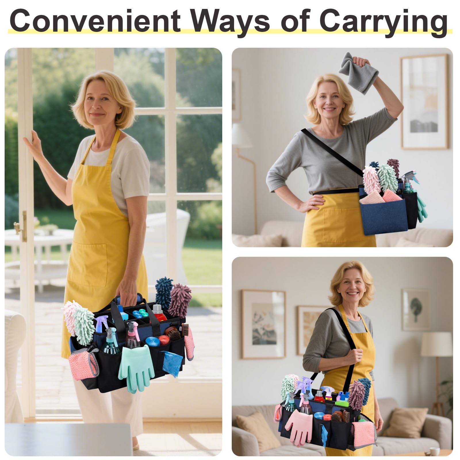Wearable Large Cleaning Caddy Bag for Housekeepers