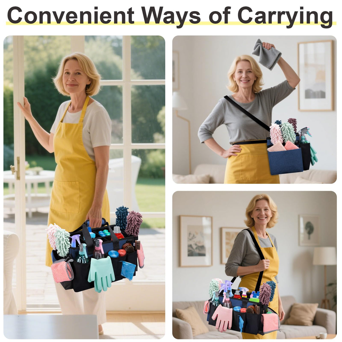 Wearable Large Cleaning Caddy Bag for Housekeepers