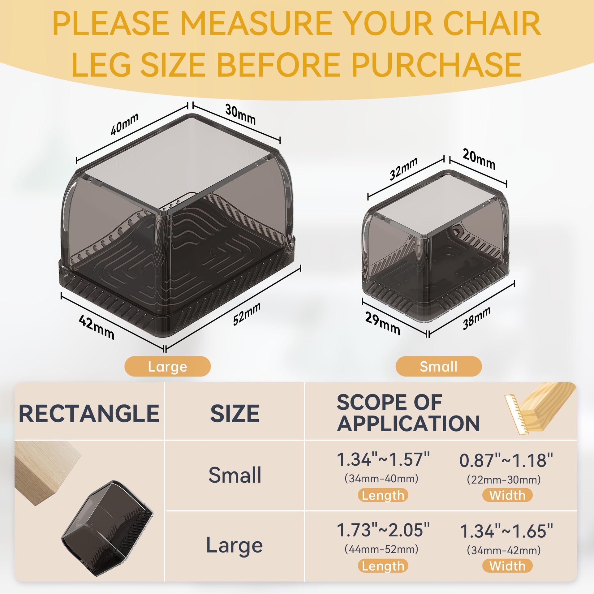 24PCS Rectangular Chair Leg Floor Protectors (24 Count)